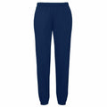 The Fruit of the Loom SS405 sweatpants feature a dark blue color and come with an elastic waistband and cuffs. The pants have a plain design with no visible logos or patterns, displayed against a white background.