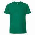 The SS422 from Fruit of the Loom is a short-sleeved, plain green T-shirt with a round neckline, displayed on a white background.