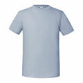 The Fruit of the Loom SS422 t-shirt is light blue with short sleeves and a crew neck, displayed against a white background.