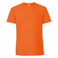 A Fruit of the Loom SS422 T-shirt in orange, displayed on a plain white background, featuring a classic crew neck and short sleeves with no visible logos or designs.