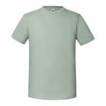 A plain, light green T-shirt with short sleeves and a round neckline from Fruit of the Loom, Product Name SS422, displayed against a white background.