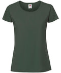 A plain dark green short-sleeve T-shirt with a round neckline from Fruit of the Loom (Product Name: SS424), displayed against a white background.