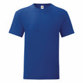 The Fruit of the Loom SS430 is a plain blue T-shirt showcased against a white background. Featuring a crew neckline and short sleeves, subtle stitching details are noticeable at the hems.