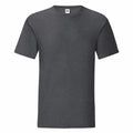 A plain dark gray SS430 T-shirt by Fruit of the Loom is displayed against a white background. The T-shirt features short sleeves and a round neckline, with a small logo tag visible on the inside back.
