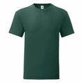 A plain dark green t-shirt, the SS430 by Fruit of the Loom, is displayed against a white background. It features a classic round neck and short sleeves.