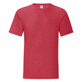 Fruit of the Loom SS430, a red crew-neck T-shirt, is presented against a plain white background. It features a minimalist design with short sleeves, free from visible logos or patterns.