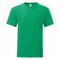 Product SS430 by Fruit of the Loom is a plain green T-shirt displayed on a white background, featuring short sleeves and a crew neckline.
