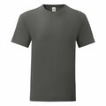 The SS430 by Fruit of the Loom is a plain dark green T-shirt featuring short sleeves and a round neck, set against a white background.