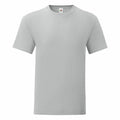 A plain light gray T-shirt from Fruit of the Loom, model SS430, is displayed on a white background. The shirt features short sleeves and a round neckline, crafted from soft fabric, with no visible patterns or designs.