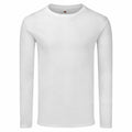 The SS433 from Fruit of the Loom is a plain white long-sleeve t-shirt with a round neckline, shown against a white background, featuring no visible designs or logos.