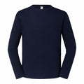 The SS434 long-sleeve T-shirt from Fruit of the Loom, in plain navy blue, is displayed against a white background.