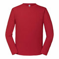 Fruit of the Loom's SS434, a red long-sleeve t-shirt with a plain design, is laid flat against a white background.