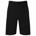 Fruit of the Loom SS435 black athletic shorts with an elastic waistband, displayed on a plain white background.