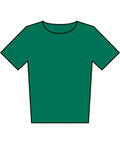 Illustration of the Fruit of the Loom SS436, a plain green T-shirt with short sleeves, on a white background.