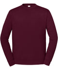 The Sweatshirts product is a plain maroon crewneck with long sleeves, ribbed cuffs, and a ribbed waistband, shown against a white background.