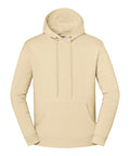 A beige Hoodies sweatshirt featuring a hood, drawstrings, and front pocket is displayed flat on a white background.