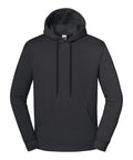 The Hoodies feature a plain black design with long sleeves, a front kangaroo pocket, and an adjustable drawstring hood, shown against a white background.