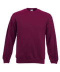 A maroon crewneck sweatshirt from Fruit of the Loom's SS800 line displayed against a white background.
