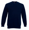 A dark blue SS800 sweatshirt from Fruit of the Loom, featuring a plain crew neck and long sleeves, laid flat with no visible design or logos.