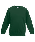 A Fruit of the Loom crewneck sweatshirt in dark green with long sleeves, known by its product name SS801.