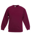 A plain maroon long-sleeve sweatshirt, SS801 by Fruit of the Loom, is displayed against a white background.