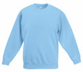 A plain light blue sweatshirt from Fruit of the Loom, model SS801, featuring long sleeves and a crew neckline. The sweatshirt is displayed against a white background.