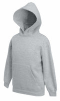 Fruit of the Loom SS873 sweatshirt in gray with a hood, shown against a white background.
