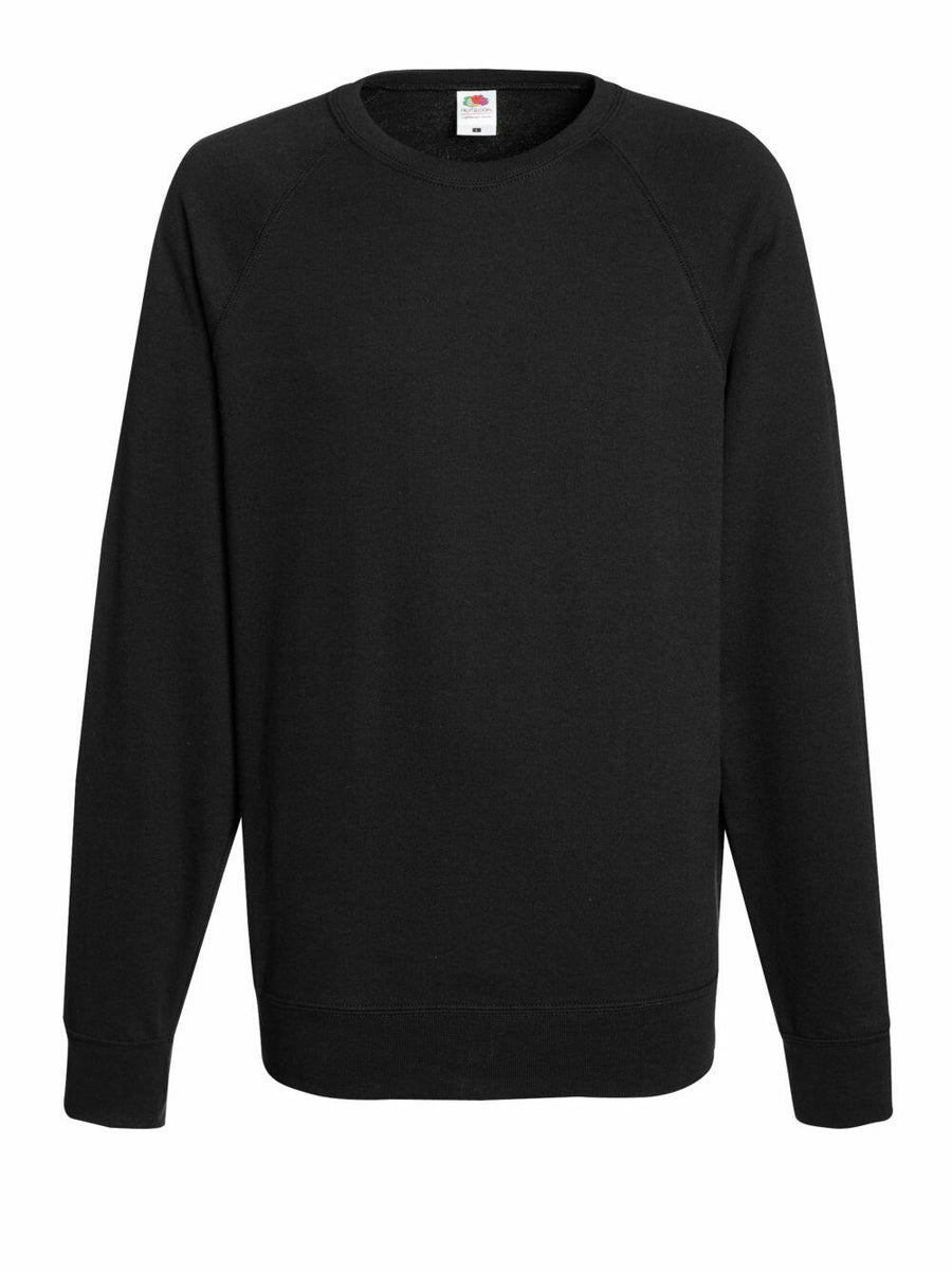 The SS970 crewneck sweatshirt by Fruit of the Loom comes in plain black with long sleeves.