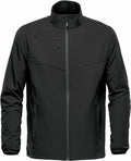 Introducing the ST077 by Stormtech: a sleek, black zip-up jacket complete with a high collar, long sleeves, and a convenient small zipper pocket on the chest.