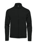 The Baselayers jacket is a plain black full-zip with long sleeves, a high collar, and two front pockets, shown against a white background.