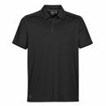 Stormtech ST153 black short-sleeve polo shirt featuring a collar and three-button placket.