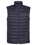 The Stormtech ST158 is a black, padded sleeveless vest that features a front zipper and two side pockets.