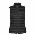 Stormtech's ST159 quilted puffer vest features a high collar and front zipper closure in black.