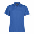 A plain short-sleeve polo shirt with a collar and three buttons in blue, known as the ST172 by Stormtech.
