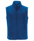 A blue ST174 sleeveless padded vest by Stormtech featuring a front zipper.