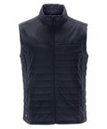 Stormtech's ST174 is a black puffer vest featuring a front zipper and horizontal stitching.