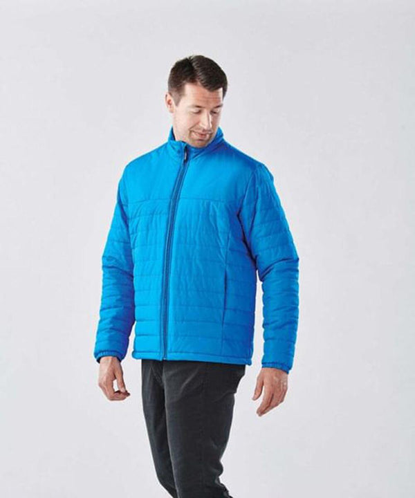 A black, long-sleeve, zippered Stormtech ST175 jacket with horizontal stitching detail and a high collar.