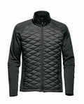 Stormtech's ST195 jacket is dark green, features quilted design, a full front zipper, and long sleeves.
