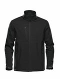 Stormtech's ST197 jacket is a black zip-up with a high collar, featuring three zippered pockets and adjustable cuffs.