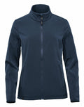 Dark blue ST201 zip-up jacket by Stormtech, featuring a high collar and long sleeves, displayed from the front.