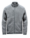 A Stormtech ST204 gray fleece jacket featuring a high collar, zipper closure, and three zippered pockets, displayed on a white background.
