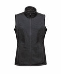 A Stormtech ST207 sleeveless black zip-up vest with a high collar and two side pockets.