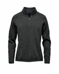 The Stormtech ST209 features a dark gray, long-sleeve design with a quarter-zip front and a standing collar.