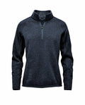 Stormtech's ST209 is a dark gray quarter-zip pullover featuring long sleeves, a high collar, and seam detailing visible on the shoulders and sleeves.