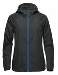 A Stormtech ST211 jacket in dark green featuring a blue zipper.