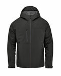 Stormtech's ST214 is a black winter jacket featuring a hood, front zipper, and chest pocket.