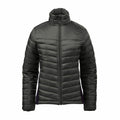 The Stormtech ST226, a black quilted jacket featuring a high collar and front zipper, is displayed against a white background.