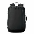 Stormtech's ST235 backpack in black features two shoulder straps, a top handle, and multiple zippered compartments.