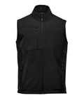 The Gilets & Body Warmers is a black, sleeveless zip-up gilet with a high collar, one zipped chest pocket, and two zipped side pockets, shown against a white background.
