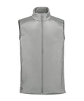 The Gilets & Body Warmers is a light grey sleeveless waistcoat featuring a high collar, full front zip, and zipped side pockets, shown against a plain white background.